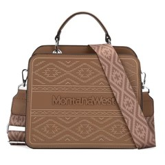 Montana West Embroidered Aztec Tote/Crossbody With Mini Pouch - Khaki