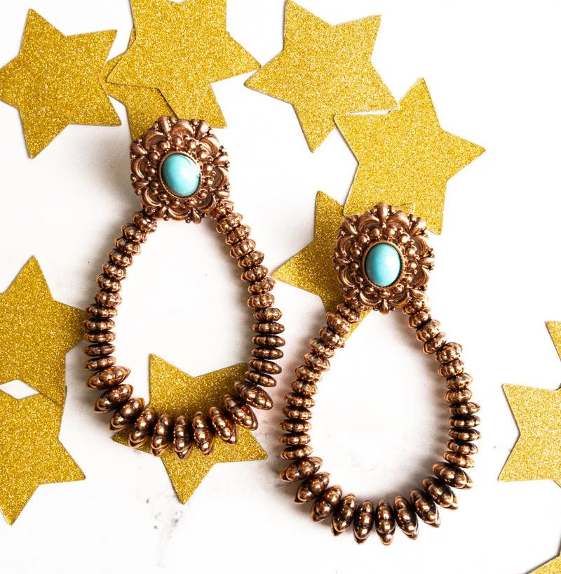 Mountain Lane Multi and Coppertone Teardrop Earrings