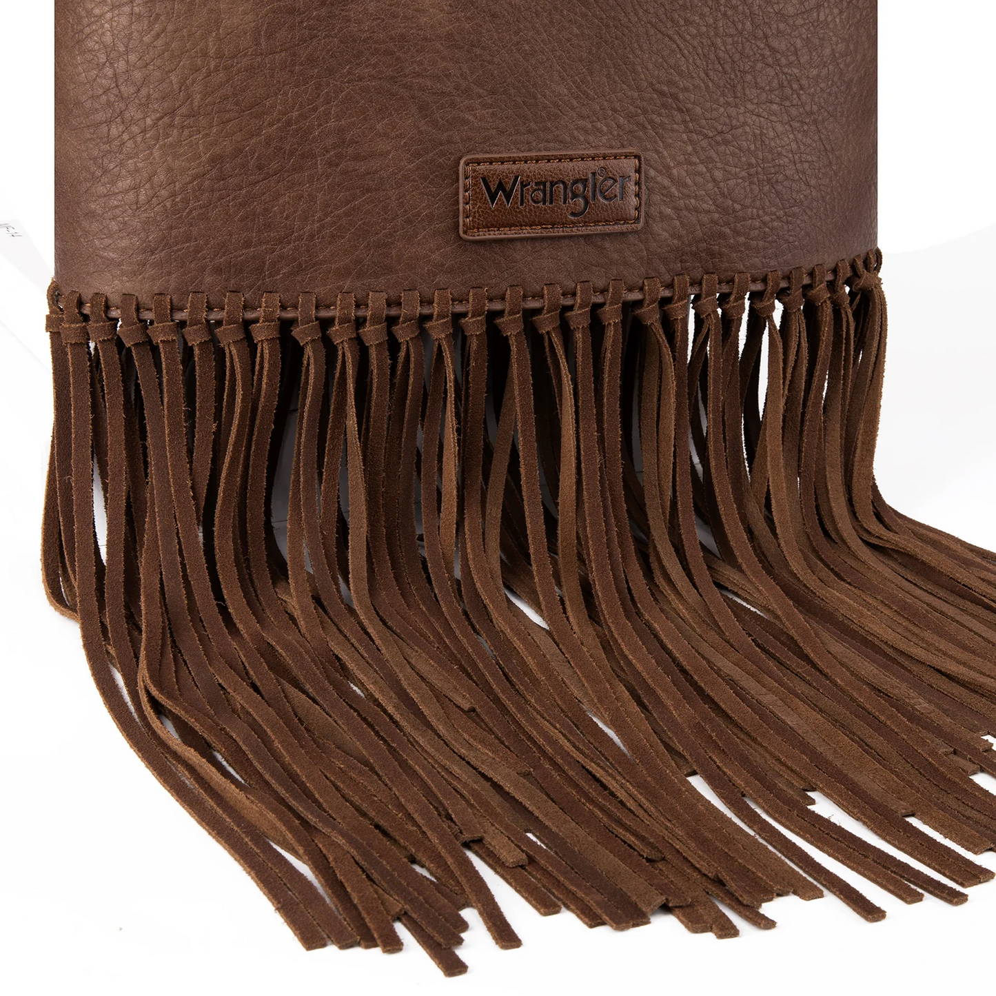 Wrangler Turquoise Stone Concho Fringe Hobo -TAN