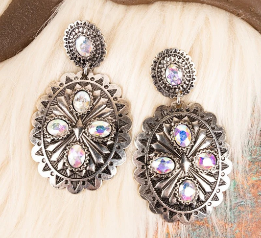 TIPI Leilani Iridescent Crystal Silvertone Earrings