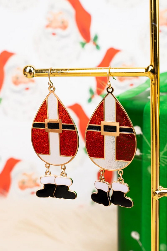 Santa Shimmer Teardrop Earrings